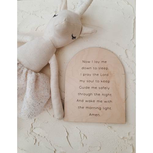 Minimalist Now I Lay Me Down to Sleep Prayer | Baby Shower Gift | Nursery Prayer Sign | Christian Nursery Sign | Baptism Gift | Keepsake