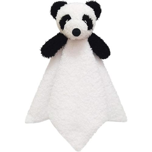 Baby White Panda Soft Stuffed Animal Security Blanket, Plush Panda Character Lovey Blanket, Baby Shower/Nursery Gift, Newborn Infant Toddler Snuggle Blankie for Boys Girls, 14 Inches