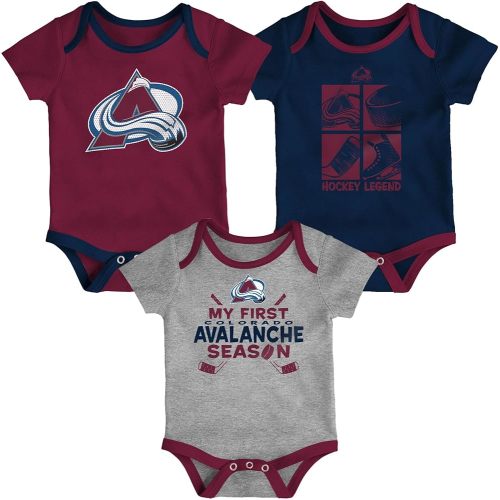 Outerstuff Newborn Colorado Avalanche Game Time 3-Piece Creeper Set - Size Newborn