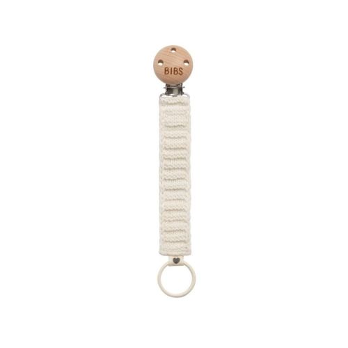 Bibs Knitted Pacifier Clip: Ivory