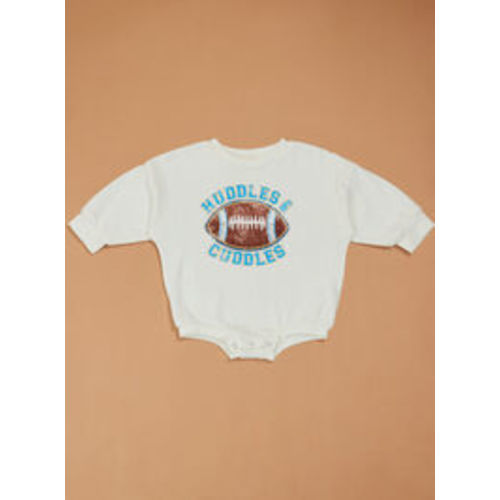 Huddles & Cuddles Bubble Sweatshirt in Ivory & Blue | Tullabee
