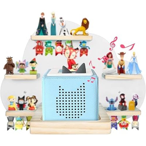 for Tonies Magnetic Floating Shelf, for Toniebox Figures Storage Display Shelf, Cloud-Shaped Wooden Kids Room Decor Easy Install Wall-Mounted Nursery Organizer, White