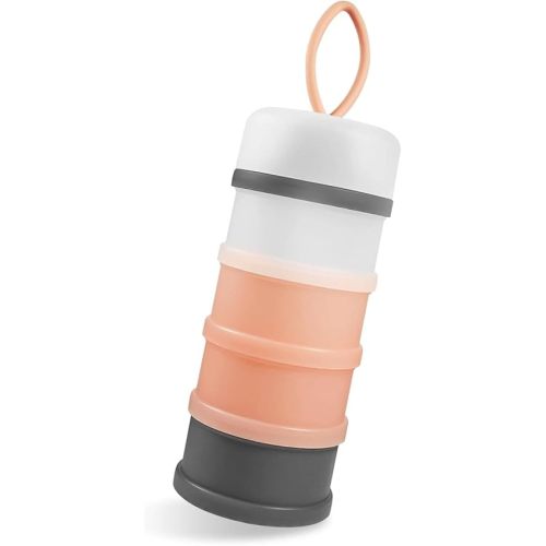 2 Pack Baby Formula Dispenser on The Go, Portable Formula Container to Go, Non-Spill Stackable BPA Free Baby & Kids Snack Containers - Pink