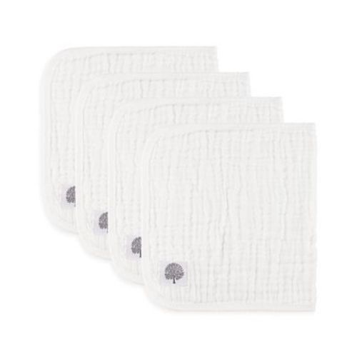 Parker Baby 4 Pack Muslin Cotton Burp Cloths - Gray