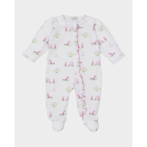 Girl's Fairway Foursome Zip Footie, Size Newborn-9M