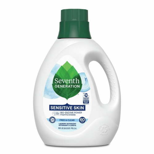 Seventh Generation Fresh Free & Clear Liquid Laundry Detergent, 90 oz 60 Loads for Sensitive Skin, Unscented