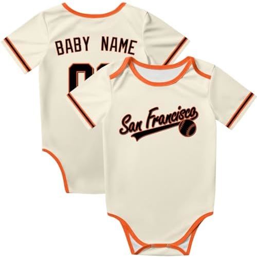 KREDE Baby Clothes Unisex Bodysuit Personalized Custom Baby Name Number for Boy Girl