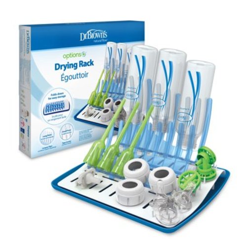 Dr. Brown's Folding Baby Bottle Drying Rack for Easy Storage, Dry Baby Essentials, BPA Free, Blue
