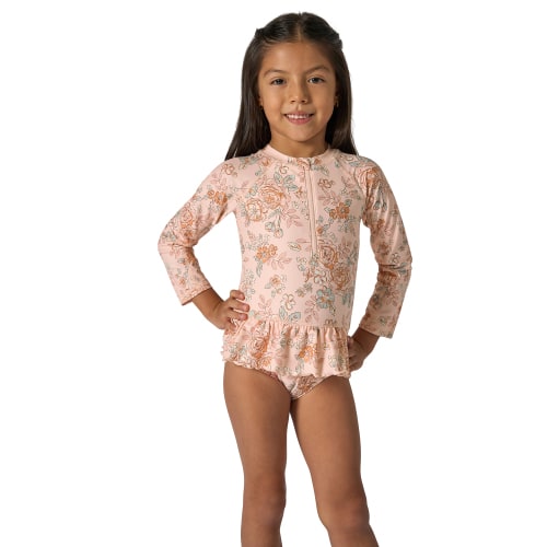 Modern Moments by Gerber Baby and Toddler Girl Peplum Ruffle Rashguard, Sizes 0/3M - 5T