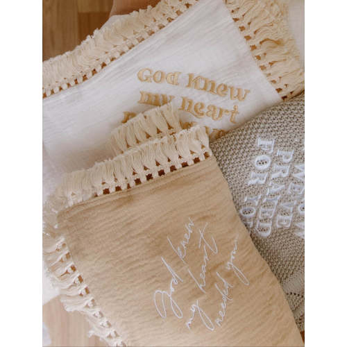 God Knew My Heart Needed You Tan Tassel Swaddle Blanket – OUR HOUSE ABOVE