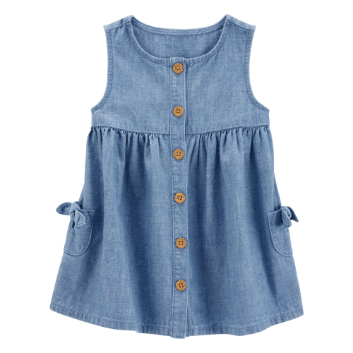 Baby Solid Cotton Dress - Blue - Carter's | Carter's