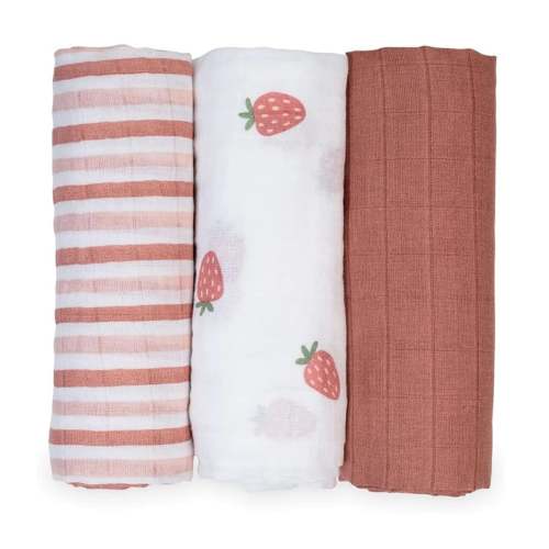 Strawberries - Cotton Muslin Swaddle Blankets