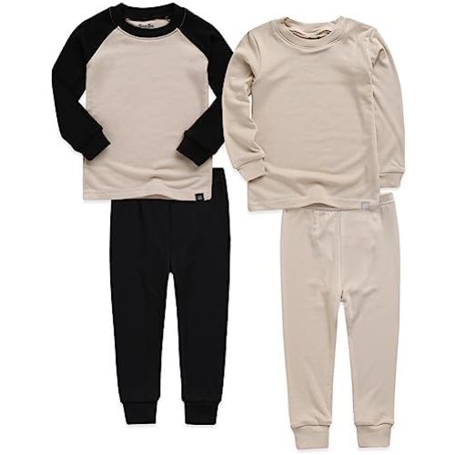 VAENAIT 6M-12Y Toddler Toddler Kids Toddler Girls Boys Soft Comfy Modal Tencel Solid Raglan Sleepwear Pajamas Pjs 2pcs Set