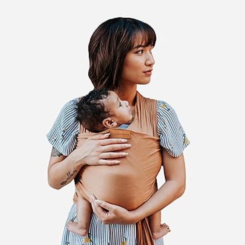 Baby Wrap - Lightweight Baby Carrier - Sandstone - Best Baby Wrap for Newborns 0-18 Months - 100% Tencel Modal, Comfortable, Simple, and Hands-Free Babywearing Wraps