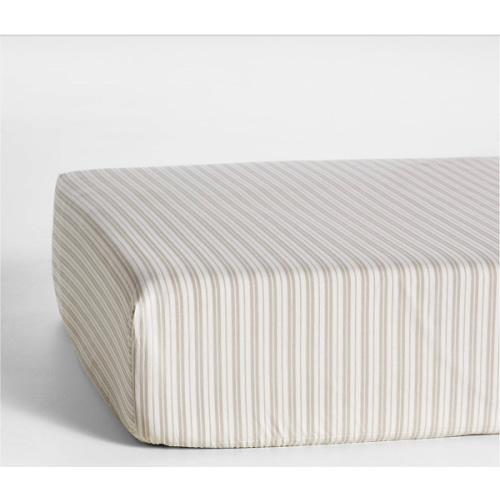 Frenchie Natural Taupe Organic Cotton Baby Crib Fitted Sheet by Leanne Ford
