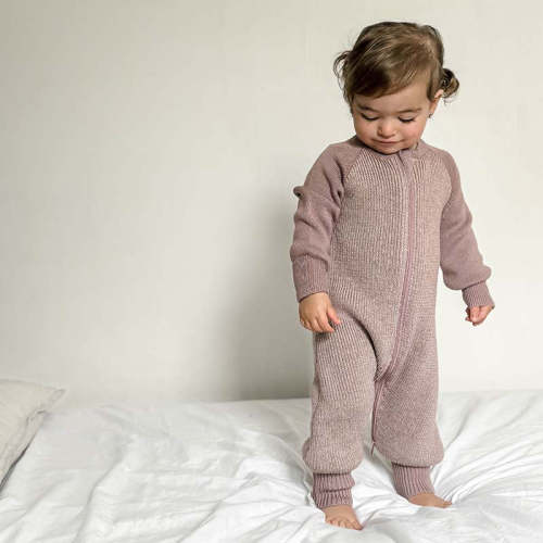 Merino Knitted Sleepsuit Lilac