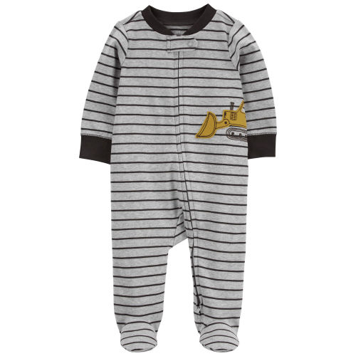 Baby Construction 2-Way Zip Cotton Blend Sleep & Play