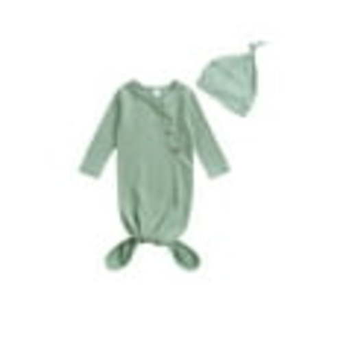 Sunisery Newborn Baby Girl Boy Coming Home Knotted Gown Unisex Infant Sleep Onesie Cute Baby Winter Pajamas