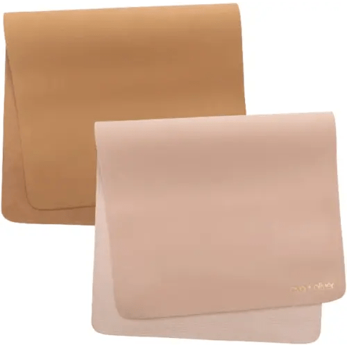 ava + oliver Vegan Leather Baby Changing Mat Bundle | Pink and Tan