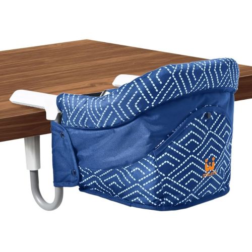 MTWML Portable High Chair for Table,Hook On High Chair That Attaches to Table,Space Saver Clip On Counter High Chair for Baby,Easy Clean Baby Feeding Seat with Carry Bag for Travel((Stripe-Blue)