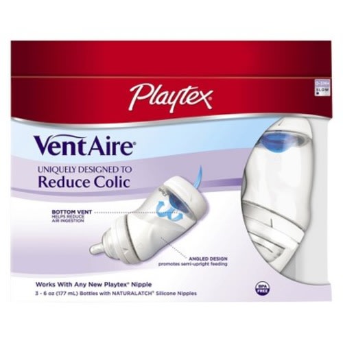 Playtex Baby VentAire Complete Tummy Comfort 6oz 3 Pack Baby Bottle