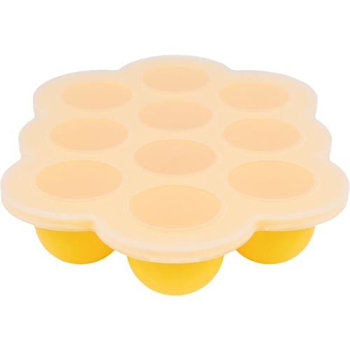 WeeSprout Silicone Freezer Tray with Clip on Lid Perfect Food Storage Container for Homemade Baby Food, Vegetable, Fruit Purees, and Breast Milk (Bright Yellow, Ten 1.5 Ounce Sections)