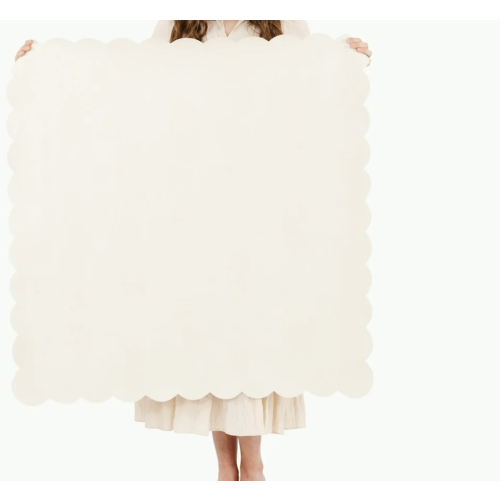 Highchair Mat Ivory Scalloped