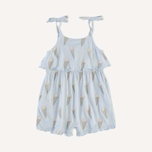 spaghetti tie ruffle pocket shortie | ice cream | lenzing modal