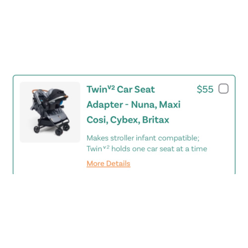 Twinᵛ² Car Seat Adapter - Nuna, Maxi Cosi, Cybex, Britax