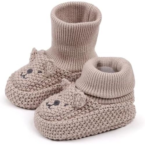 Newborn Baby Boys Girls Cozy Warm Booties Infant Cute Cartoon Knit Soft Socks Shoes for Baby Shower.