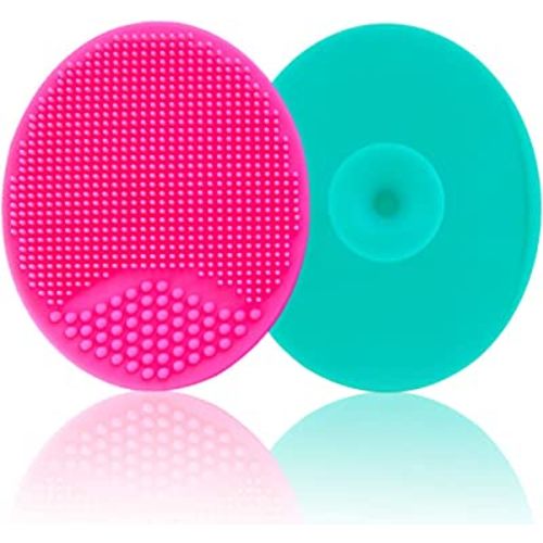 Baby Bath Brush, Baby Cradle Cap Brush, Silicone Massage Brush, Silicone Scrubbers Exfoliator Brush | The Baby Skin Scrubbers Baby Essential for Dry Skin, Cradle Cap and Eczema (Large-Green & Red)