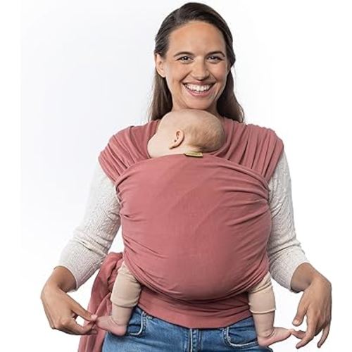 Boba Baby Wrap Carrier Newborn to Toddler - Stretchy Baby Wraps Carrier - Baby Sling - Hands-Free Baby Carrier Wrap - Baby Carrier Sling - Baby Carrier Newborn to Toddler 7-35 lbs (Dusty Pink)