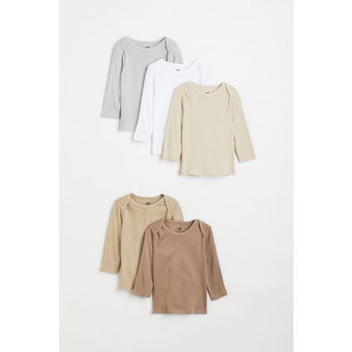 H&M 5-pack Cotton Long Sleeve Shirts - size 6mo