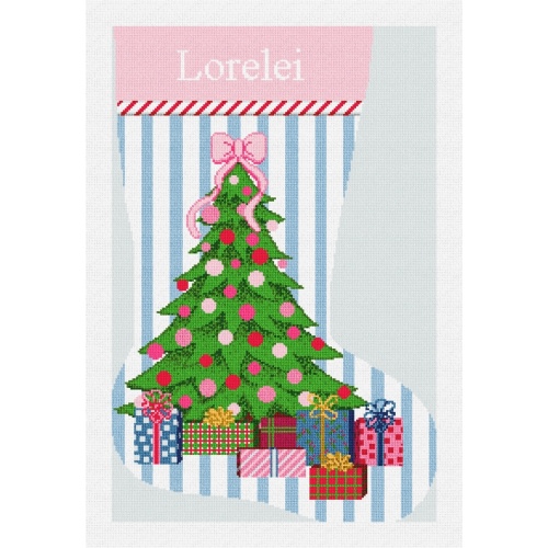 Pinstripe Holiday Needlepoint Stocking Kit | NeedlePaint