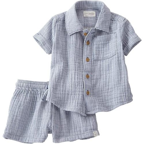 little planet by carter's Baby 2-piece Set made with Organic Cotton, Beats Blue, 3M