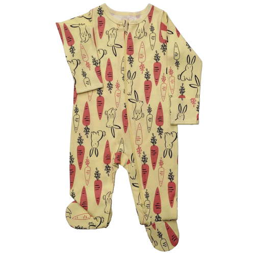 Wonder Nation Baby Gender Neutral Zip Front Footed Sleep N Play Pajamas, 2-Pack, Sizes Preemie-6/9 Months