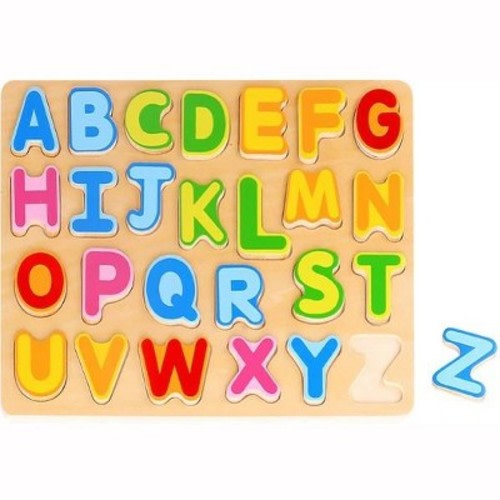 Toysters 27 Piece Chunky Colorful Educational Alphabet Wooden Puzzle