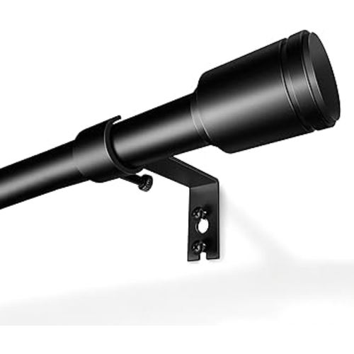 5/8” Diameter Curtain Rods 30-45 Inch, for 30-39 Inch Windows, Adjustable Splicing Black Curtain Rods for Windows with Brackets, Window Rod Long Small Curtains Rod, 2 Pack