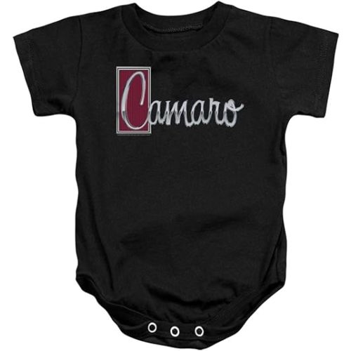A&E Designs Chevy Romper Camaro Chrome Script Baby Creeper, Black, 12 Months