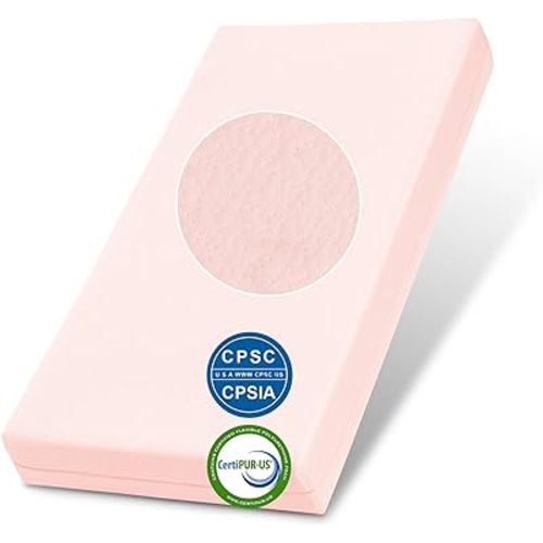 NeoBorn Crib Mattress, Dual Sided Memory Foam Toddler Mattress, Triple-Layer Waterproof Baby Mattresses for Crib and Toddler Bed, Removable and Breathable Mattress Cover, Pink