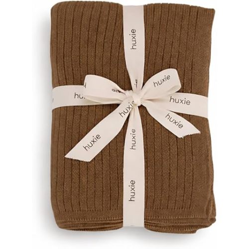 Knitted Organic Cotton Baby Blanket- Swaddle Blanket, 30" x 40" Soft Receiving Blanket for Newborn (Mochachino)