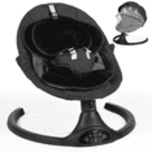 Baby Swing for Infants - Electric Infant Swing with 3 Speeds, Portable Indoor Baby Rocker, Touch Screen and Remote Control, Lullabies Bluetooth, Black
