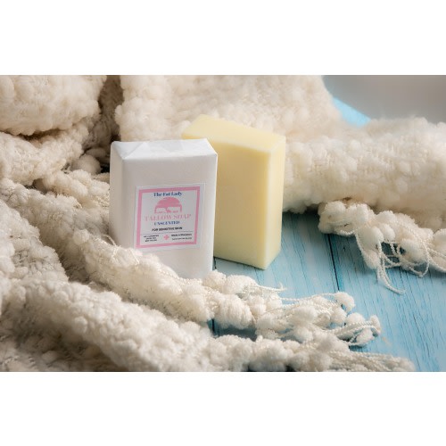 Grass-Fed Tallow Soap Bar: Organic Unscented, Small-Batch, Face and Body Soap.