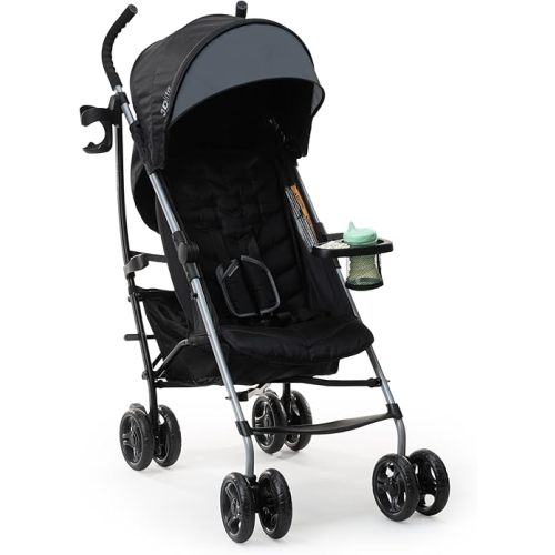 Summer by Ingenuity 3Dlite Convenience Stroller, Lightweight Travel Stroller, UPF 50+ Canopy, Cup Holder & Snack Tray, Gray - Age 6 Months Up to 50 Lbs.