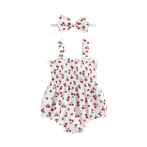 Newborn Baby Girl Rompers Dress Sleeveless Smocked Ruffle One Piece Jumpsuits Little Kids Summer Clothes