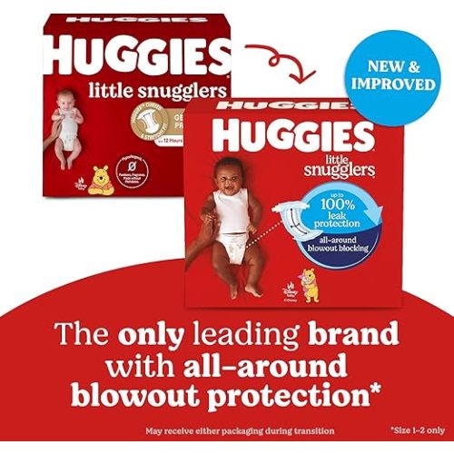 Huggies Size 2 Diapers, Little Snugglers Baby Diapers, Size 2 (12-18 lbs), 84 Count, Packaging May Vary