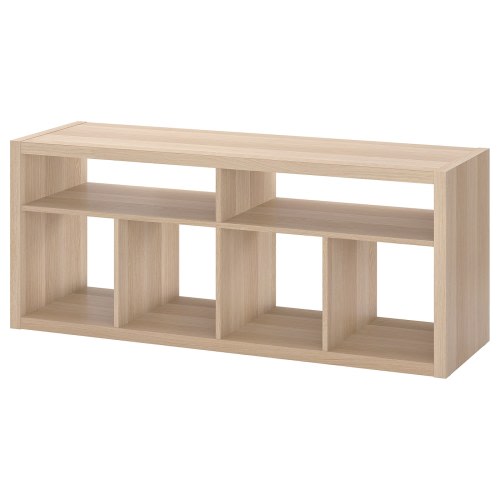 KALLAX TV unit - white stained oak effect 57 3/4x23 1/2 "