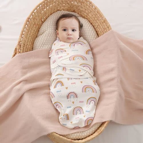 insular Baby Swaddle Wrap, Swaddle Blanket for Newborn and Infant, Adjustable Swaddle Set for Boy and Girl, Soft Cotton Baby Sleep Sack 3 Pack (Medium(3-6M), Floral)