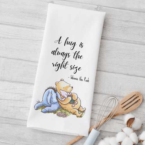 Classic Winnie-the-Pooh Hug themed Tea Towel, Classic Pooh Honey Kitchen Towel, Pooh Friendship Kitchen Towel, Friendship gift