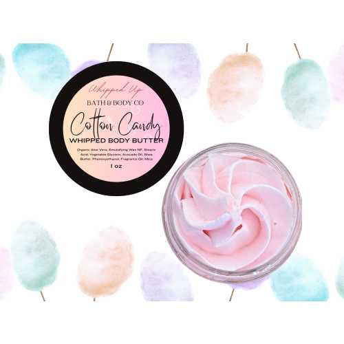 Cotton Candy Whipped Body Butter - Scented Lotion - Natural Skincare - Moisturizer -Relaxation Gift for Her - Cotton Candy Hand Cream